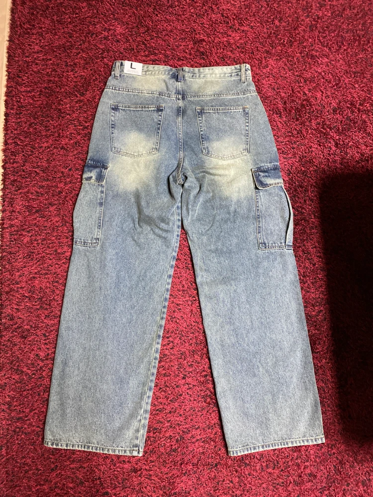 452 washed cargo wide 청바지 판매 이미지