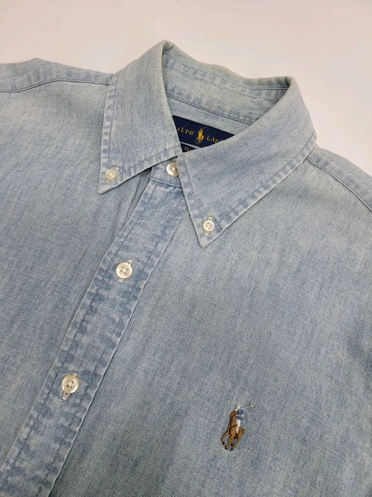 POLO 20SS 랄프로렌 클레식핏 데님 셔츠 / 남 S 연청 이미지