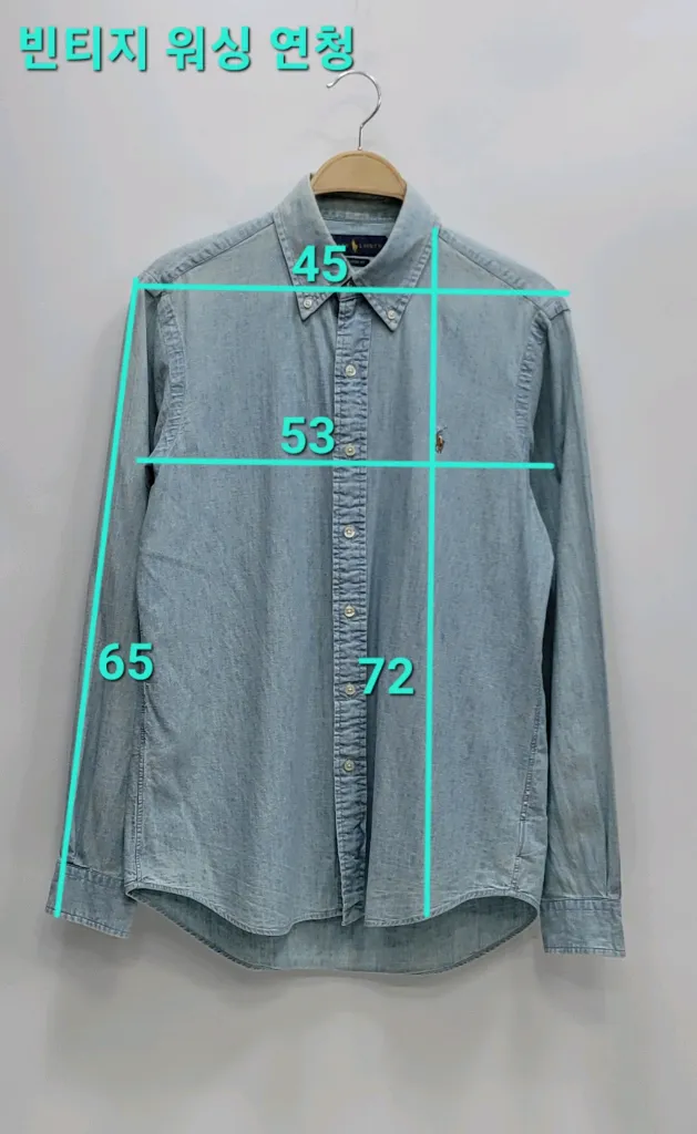 POLO 20SS 랄프로렌 클레식핏 데님 셔츠 / 남 S 연청 이미지