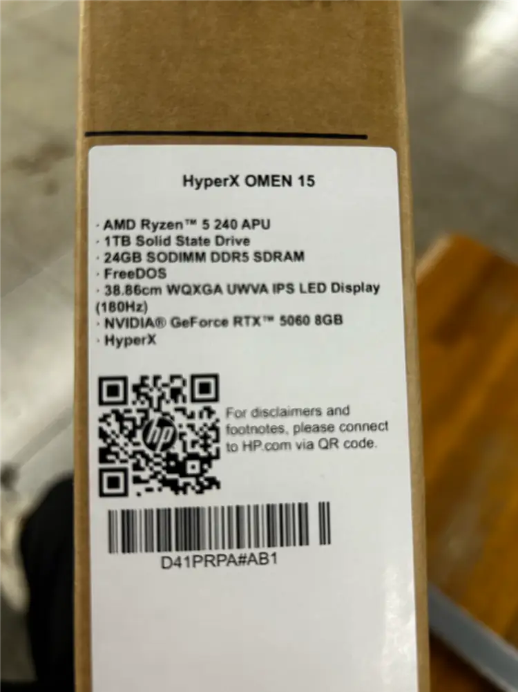 새상품+5060 | HP 오멘15 게이밍노트북 | 라이젠5+24GB+1TB 이미지