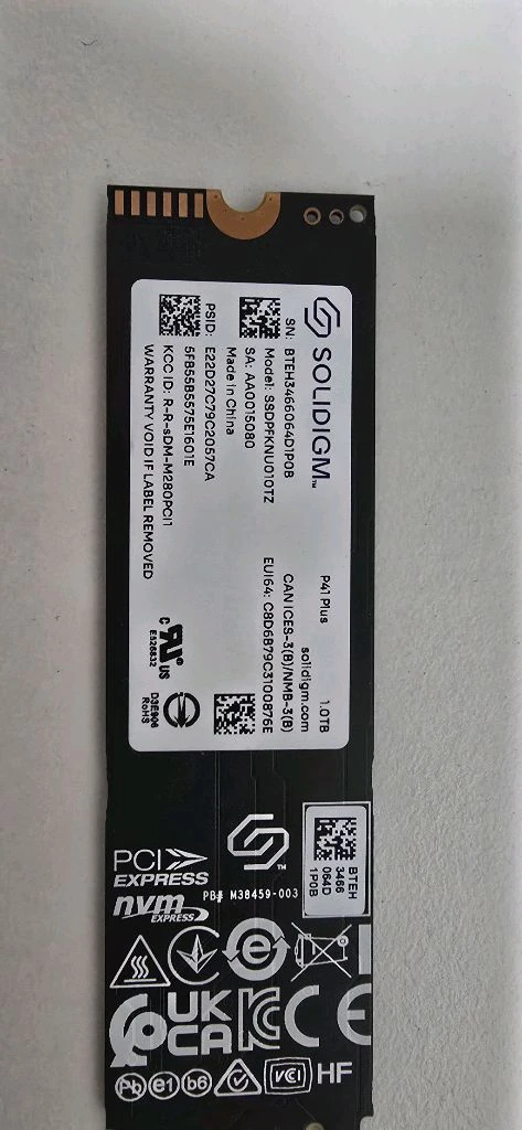 솔리다임 P41 PLUS M.2 NVMe 1TB 팝니다 이미지