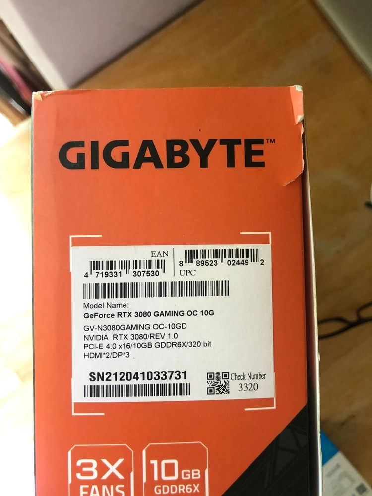 GIGABYTE Gaming RTX 3080 10 GB / REV 1.0 이미지
