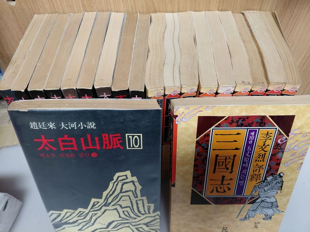 태백산맥(전10권 세트,조정래)+삼국지 (전10권 세트,이문열) 합20권 일괄 ..세월감 사용감 잇지만 양호한 편 이미지