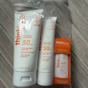 미국 thinkbaby (띵크베이비) 선크림 SPF50 미개봉 세트 이미지