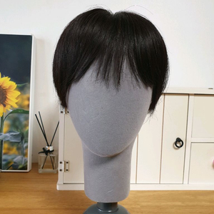 100%인모 부분가발/숏컷/자연갈색 이미지