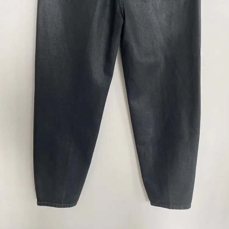 토템 테이퍼드 블랙 코팅 데님 팬츠 청바지 이미지