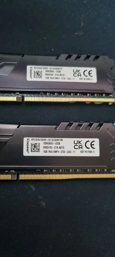 킹스톤 퓨리 하이퍼 X DDR4 8GB 2X 16GB 팝니다 이미지