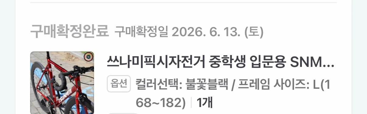 쓰나미 snm100 불꽃블랙 26년 6월 픽시 자전거 판매합니다. 이미지