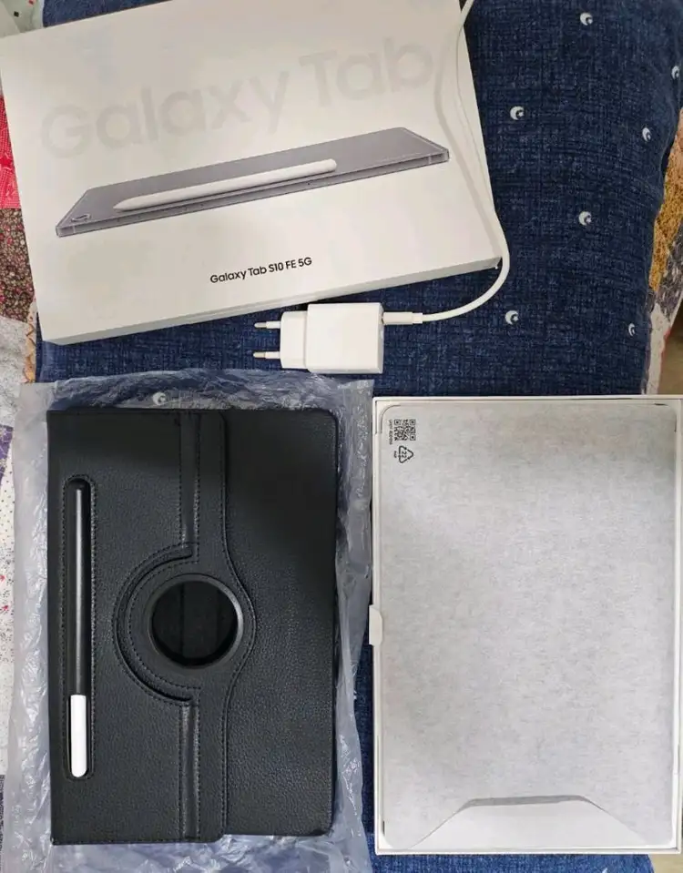 삼성 갤럭시탭 S10 FE 5G 셀룰러 자급제/ 회전가죽케이스/고속충전셋 이미지