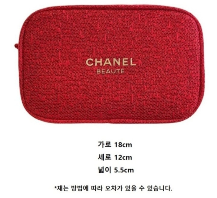 =샤 넬 정품 반짝이 레드 컬러 파우치(박스있는새상품) 이미지
