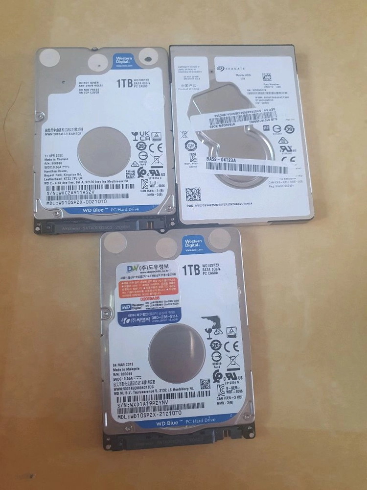 노트북 하드 1TB HDD 개당 3만원 이미지