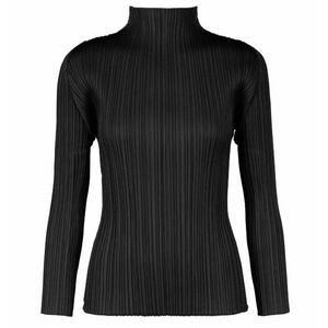 [새상품] 플리츠플리즈 베이직 하이넥 탑 jk104 블랙 5size 이미지