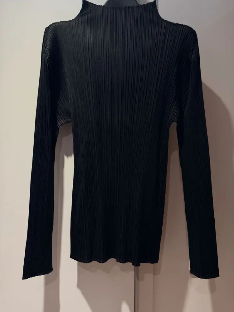 [새상품] 플리츠플리즈 베이직 하이넥 탑 jk104 블랙 5size 이미지