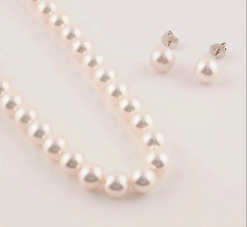 하나다마 최상급 아코야진주 8.5~9mm 비드목걸이 / 9.5~10mm 귀걸이 세트 이미지