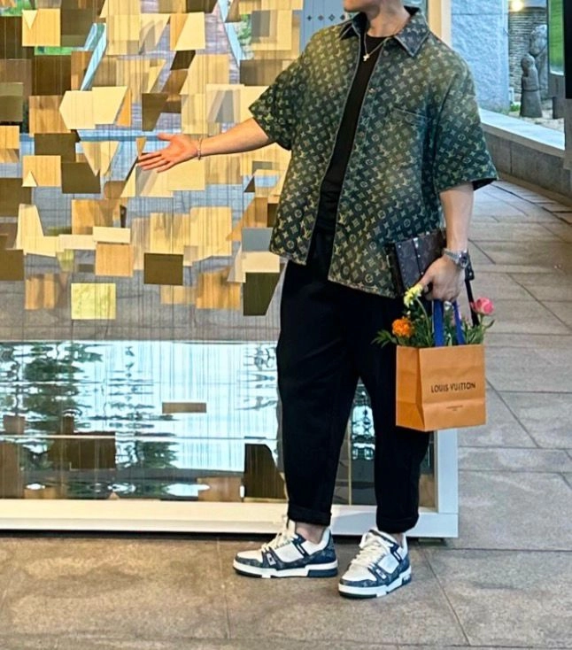 [XL] 루이비통 레인보우 모노그램 데님셔츠 / 루이비통 데님자켓 이미지