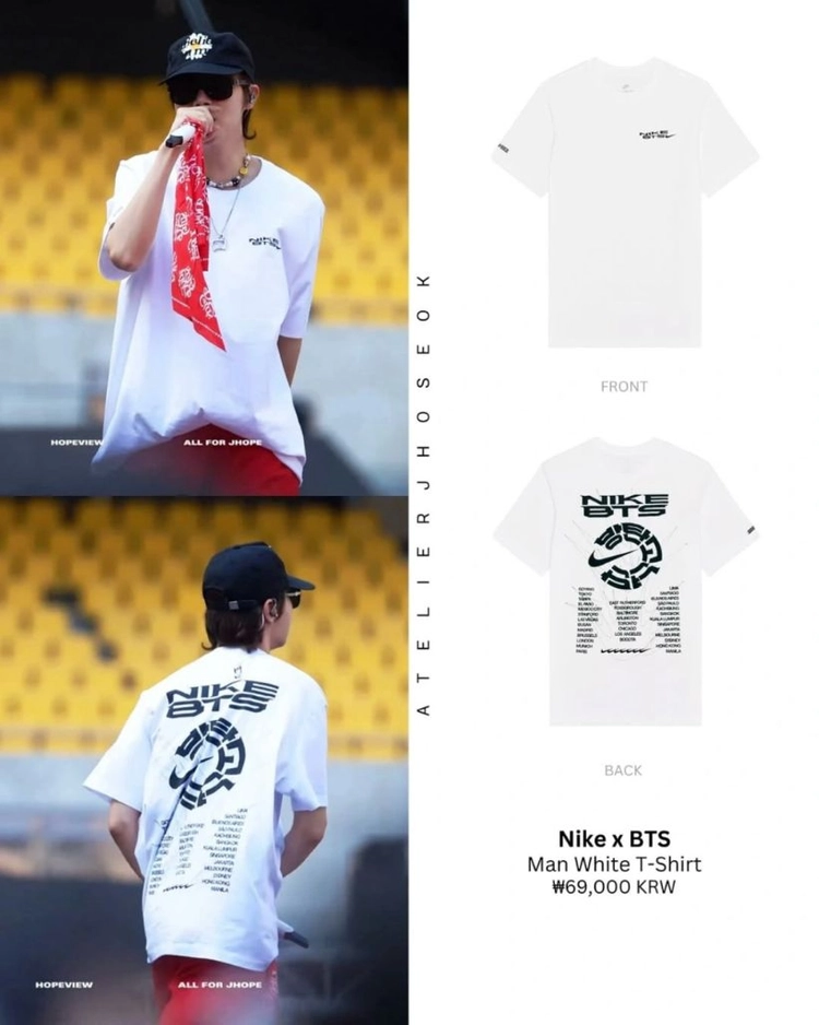 NIKE 나이키 BTS 화이트 반팔 티셔츠 이미지