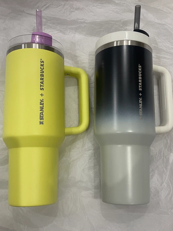 일괄 스타벅스 태국 라임 퍼플 스탠리 켄처 텀블러 40oz 1183ml 화이트 블랙 그래디언트 스탠리 켄처 이미지