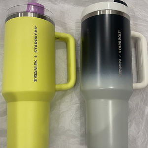일괄 스타벅스 태국 라임 퍼플 스탠리 켄처 텀블러 40oz 1183ml 화이트 블랙 그래디언트 스탠리 켄처 이미지