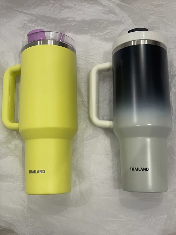 일괄 스타벅스 태국 라임 퍼플 스탠리 켄처 텀블러 40oz 1183ml 화이트 블랙 그래디언트 스탠리 켄처 이미지