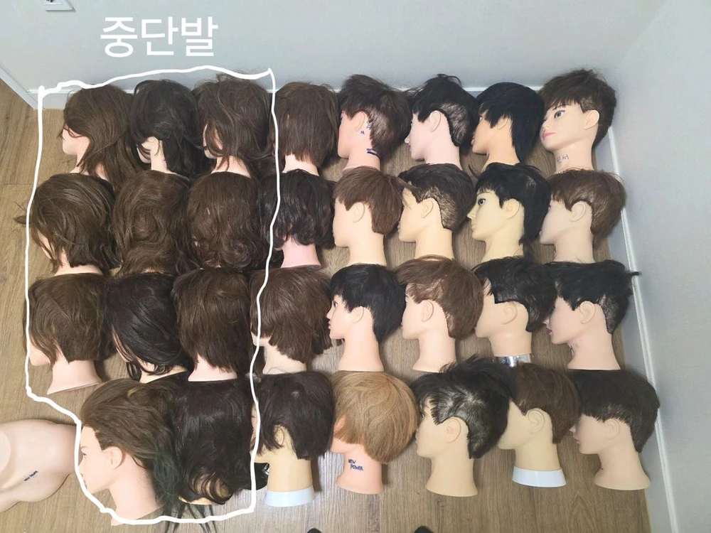 미용 연습용 마네킹 가발 세트 이미지