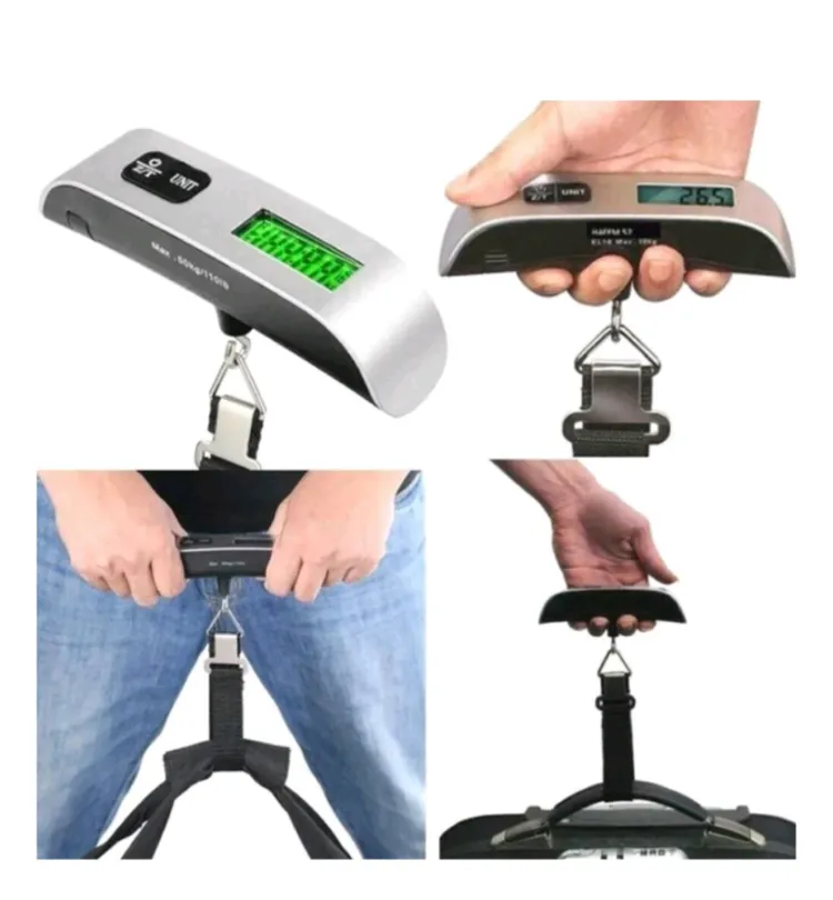여행용 휴대용 전자저울 캐리어 수하물 가방 무게 측정 디지털 무게측정 50kg 간편 미니 손저울 (미사용 새제품) 이미지