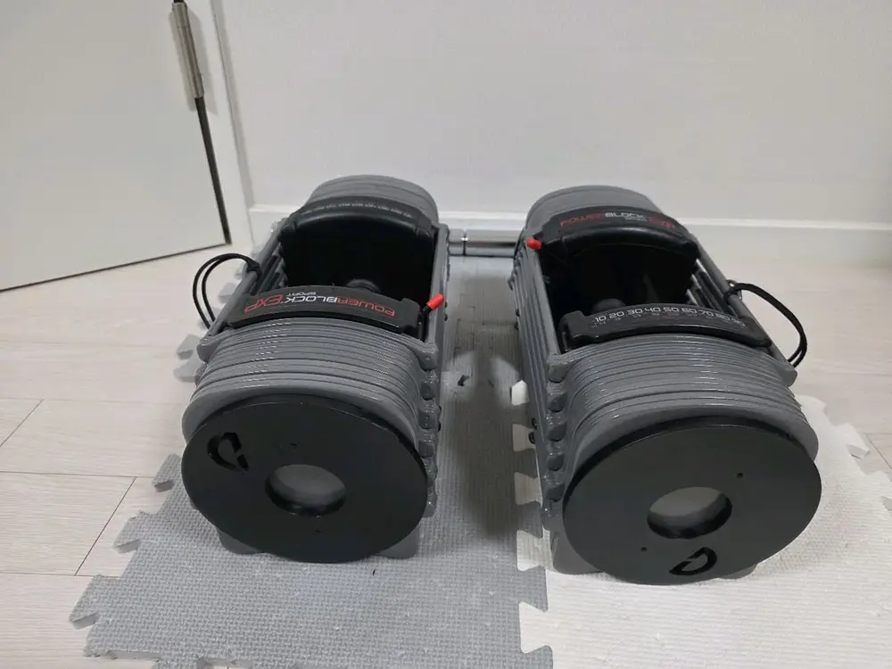 파워블럭 EXP 70 31kg 한쌍 팝니다.(무게 조절 덤벨, 덤벨, 홈트) 이미지