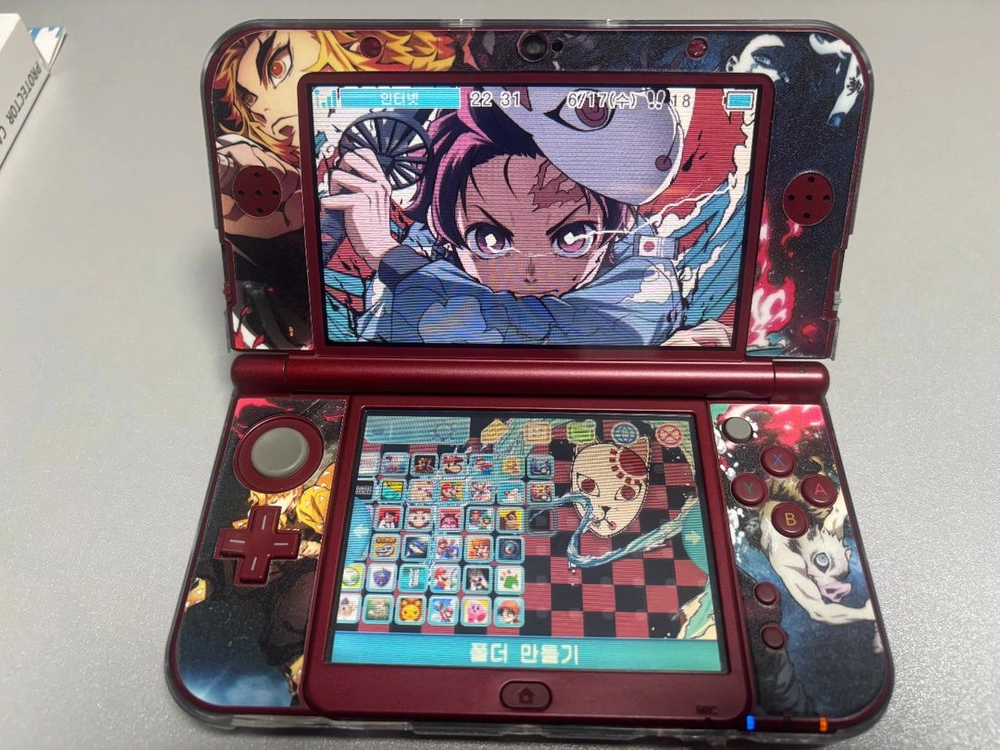 new 뉴닌텐도 3ds xl 귀멸의칼날 배경스킨 에디션 이미지