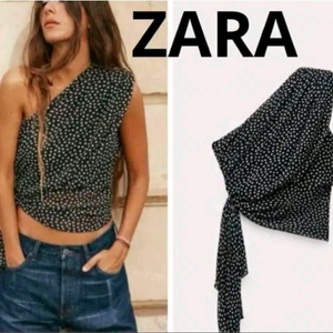 새상품 자라 ZARA 도트 땡땡이 튜브탑 나시 탑 블라우스 S 55 이미지