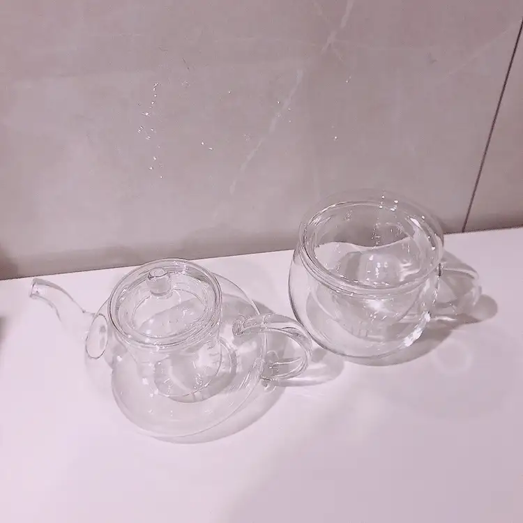 유리 티포트 ,유리 인퓨저 티 컵 2가지 세트판매 이미지