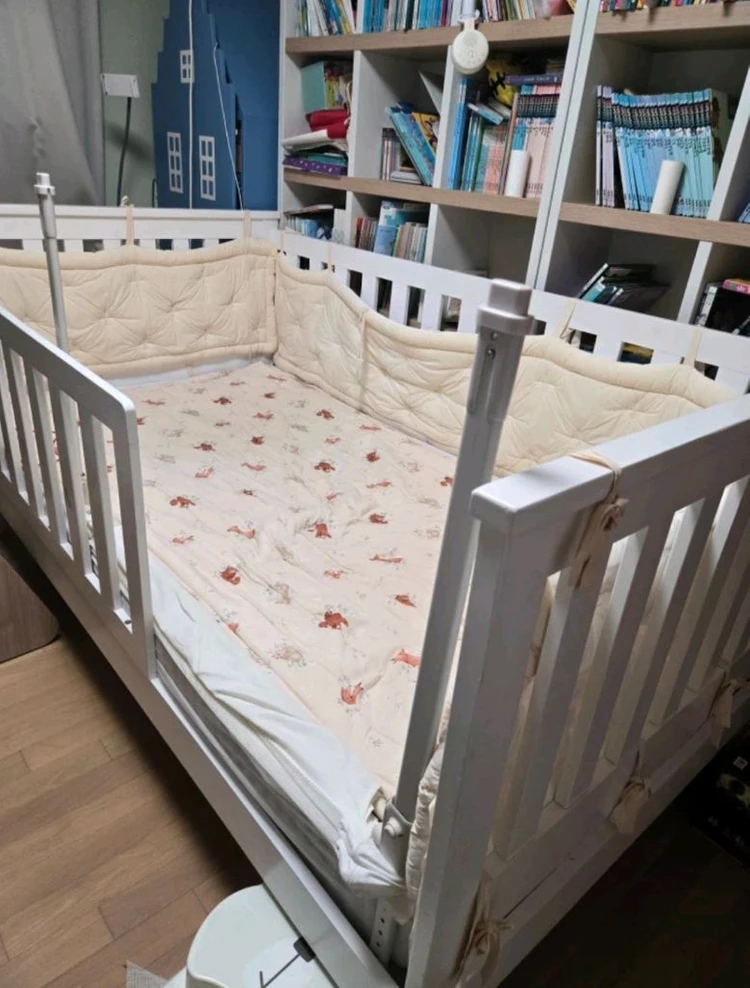 피카소 데이베드 원목 프레임 + 루앤시아 범퍼 가드 일괄 아기 저상형 침대 이미지