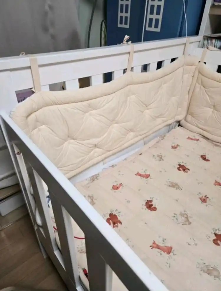 피카소 데이베드 원목 프레임 + 루앤시아 범퍼 가드 일괄 아기 저상형 침대 이미지