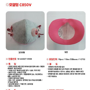크린탑 특급방진&냄새차단 마스크 C850V 120EA 이미지