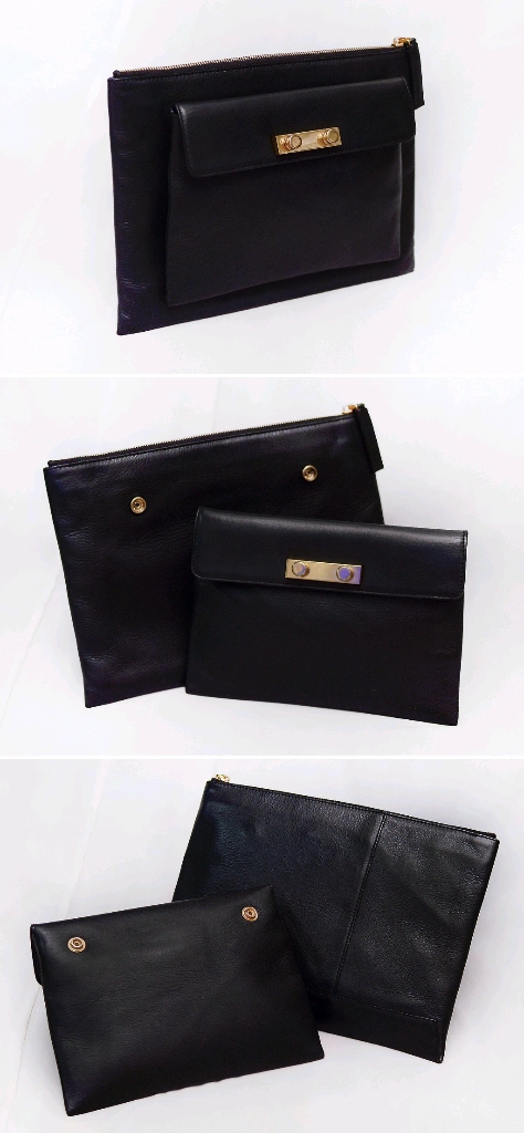 마르니 (MARNI) 금장 블랙 더블포켓 투인원 레더 클러치백 이미지