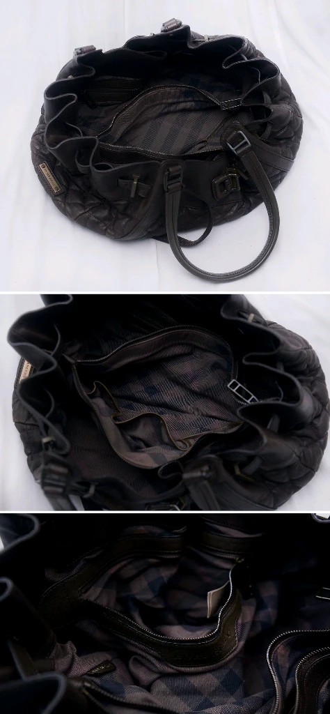 버버리 비튼 퀼팅 램스킨 벨티드 레더 빅호보백 (토트.숄더) 이미지