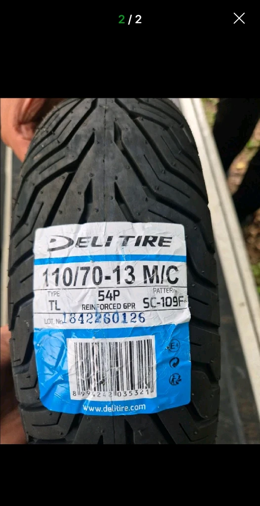오토바이 타이어 110/70R13 새것두개 이미지