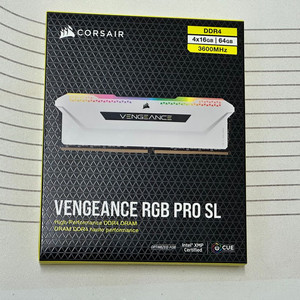 [미개봉] 커세어 화이트 RGB 튜닝램 64GB 3600 CL18 / 16GBx4 풀뱅 감성 이미지