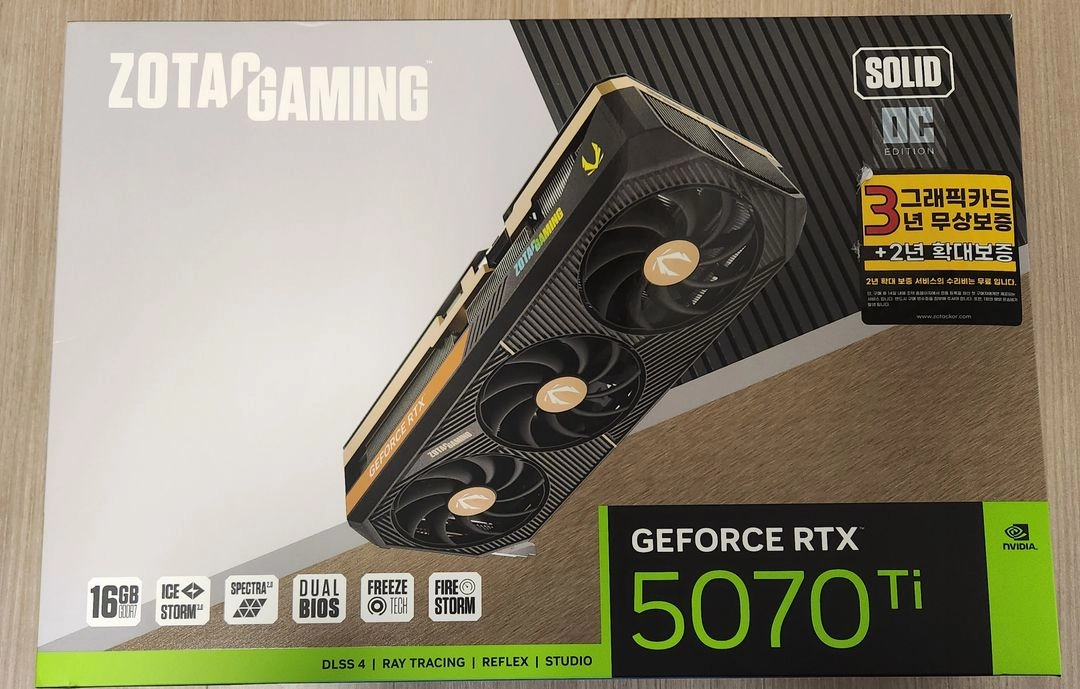 조텍 GAMING 지포스 RTX 5070 Ti SOLID OC D7 16GB - 안심되는 중고거래
