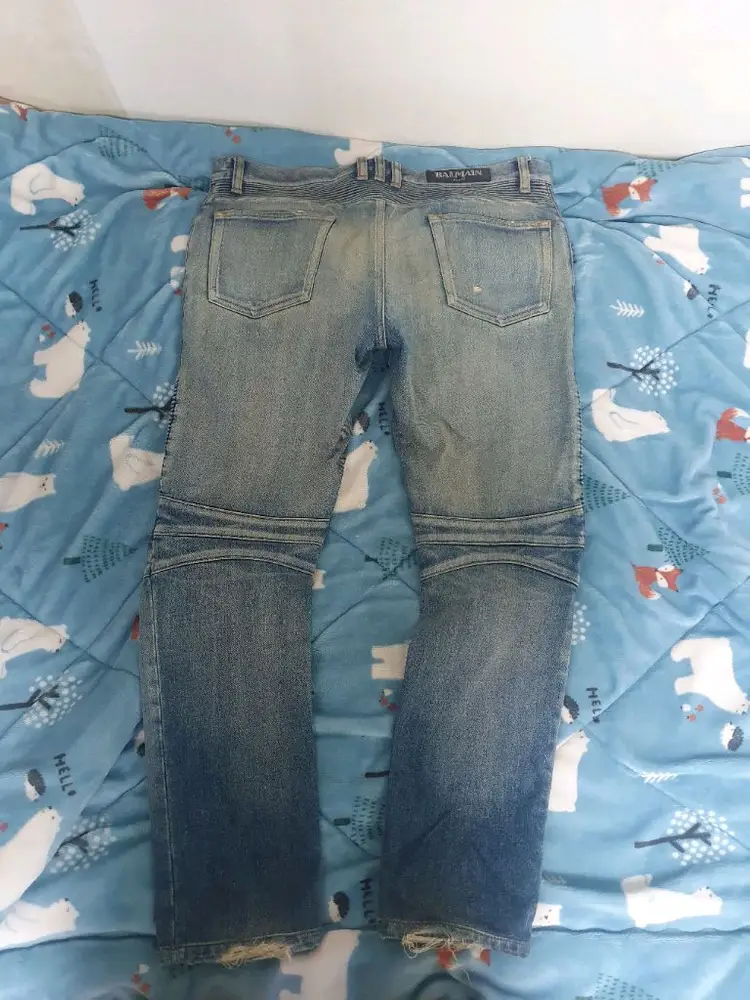 국문택 정품 발망 바이커 청바지 진 이미지