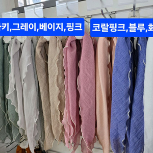 새상품)얇은 거즈면 삼각 스카프 이미지