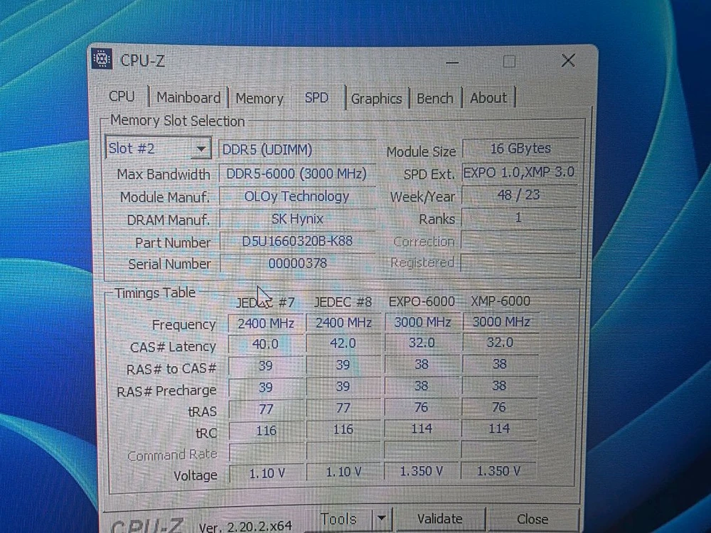 올로이 6000MHz cl32 교환하거나 판매합니다. 이미지