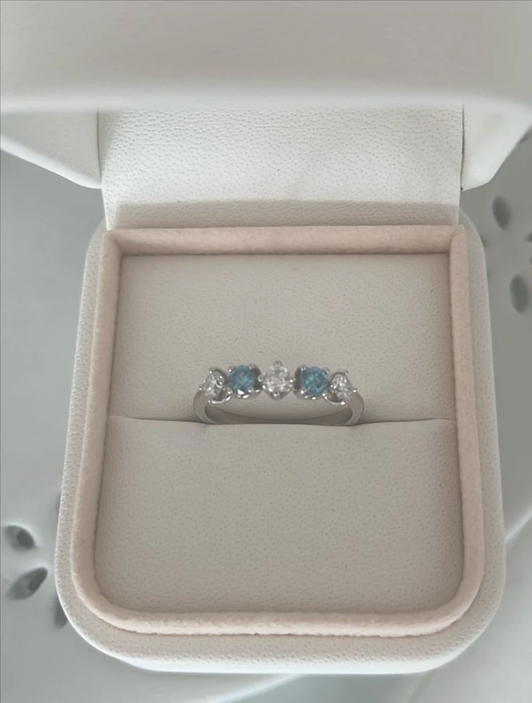 14k 랩다이아 1부 0.5캐럿 하프반지 이미지