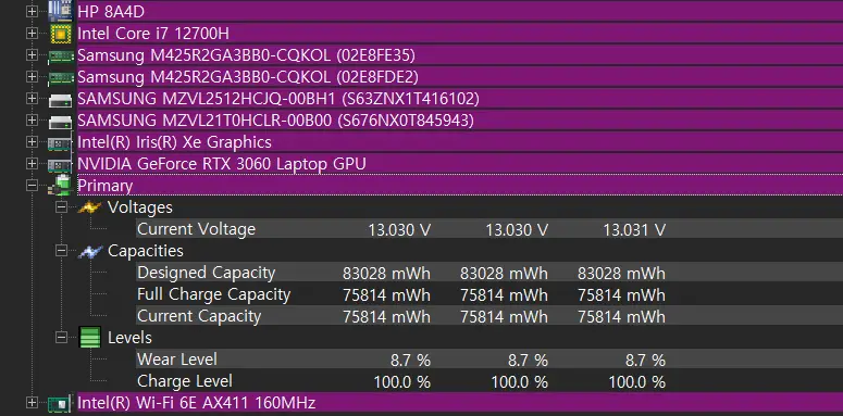 HPOMEN게이밍노트북(16인치,i7,32GB,RTX3060,1.5TB) 이미지