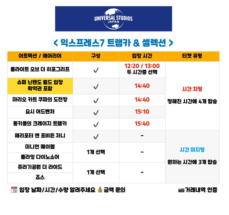 유니버셜 스튜디오 재팬 익스프레스 패스 판매 (오사카/USJ/닌텐도월드/동키콩/마리오카트/익스4/익스7) 이미지