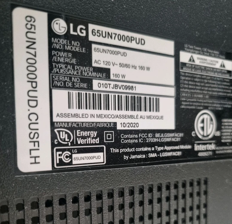 LG 65인치 TV 이미지