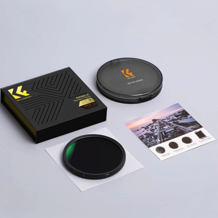 K&F Concept 72mm NANO-X ND2-32 가변 ND 필터 (새상품) 8K AGC Glass 이미지