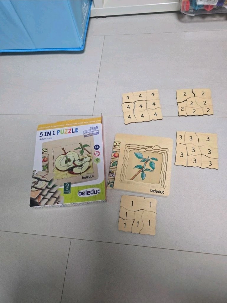 벨레덕 5 in 1 사과 레이어 원목 퍼즐, 겹퍼즐 이미지