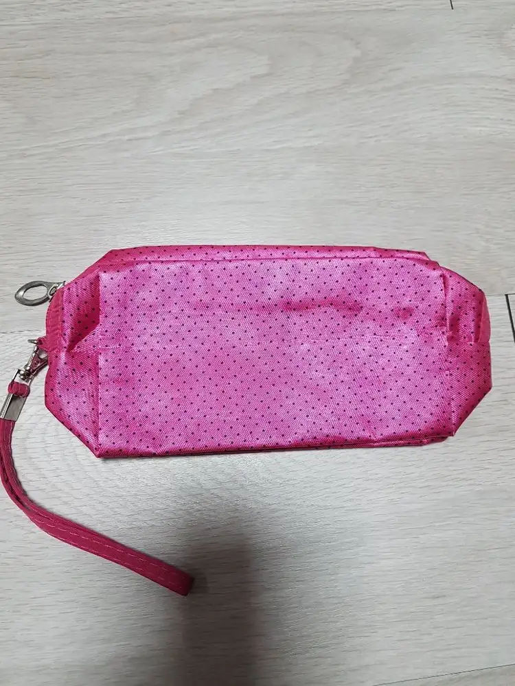 ☆새거☆파우치가방 분홍색 검은점 파우치 화장품파우치 이미지