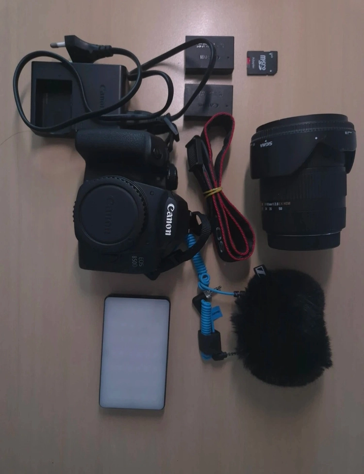 캐논 EOS 850D 카메라 풀세트 + LED 조명, 마이크, 삼각대 이미지