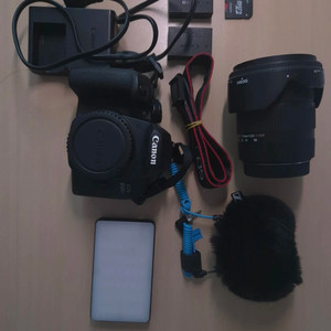 캐논 EOS 850D 카메라 풀세트 + LED 조명, 마이크, 삼각대 이미지