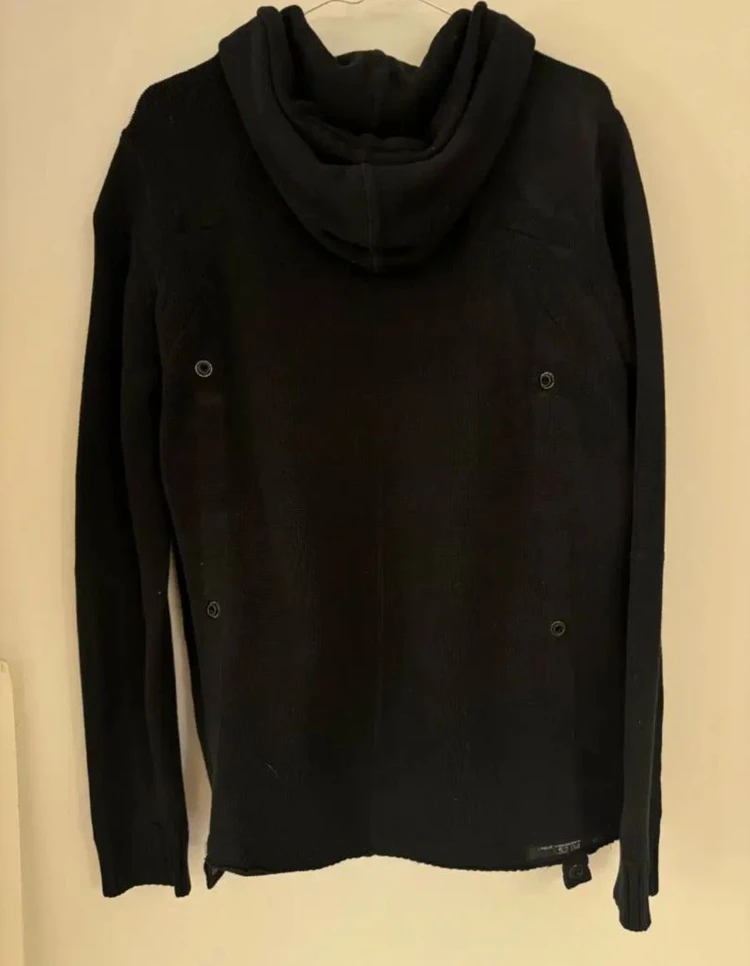 G-STAR RAW 블랙 니트 집업 후드 이미지